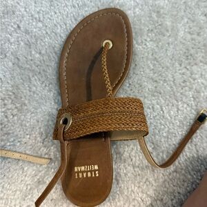 Stuart Weitzman Tan Braided Sandals